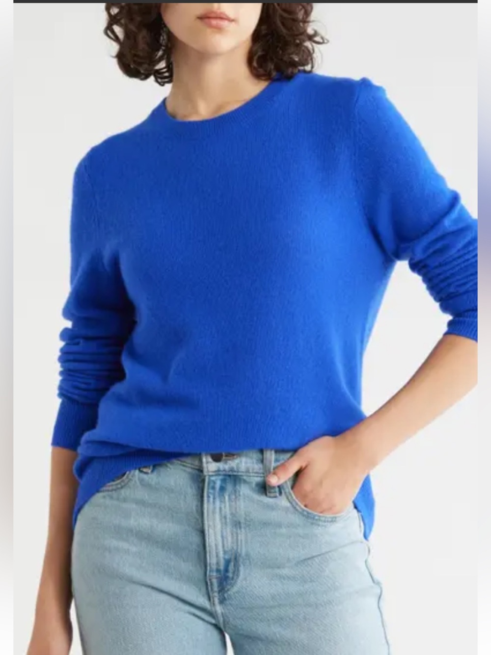 Charter Club Luxury Cashmere Crewneck Sweater in cobalt Blue size M